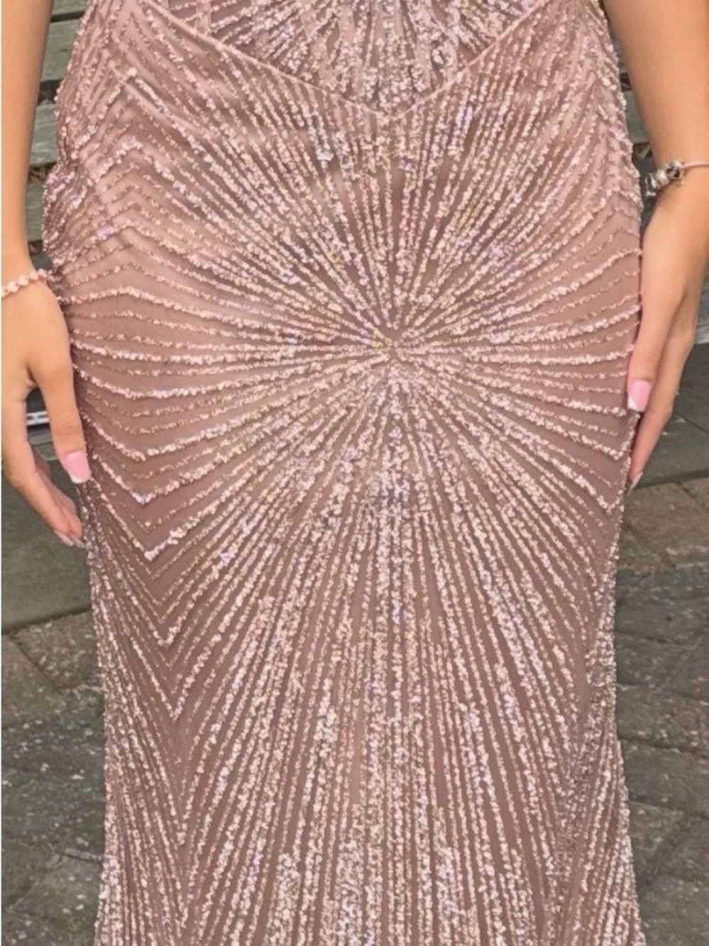 Sparkling Blush Sequin Prom Gown